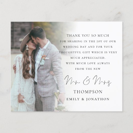 Papier Mariage de Merci de photos du script budgétaire 6 (Devant)