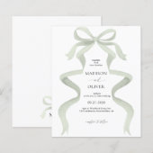 Papier MARIAGE de monogramme de la tige verte de la tige  (Devant / Derrière)