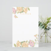 Papier Mariage de monogramme de ruban Rose d'or (Debout devant)