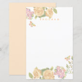Papier Mariage de monogramme de ruban Rose d'or (Devant / Derrière)