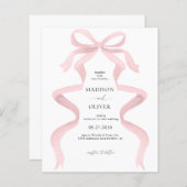 Papier MARIAGE de monogramme rose pâle Élégant BUDGET (Devant / Derrière)