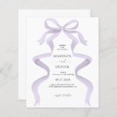 Papier MARIAGE de monogramme violet Élégant BUDGET (Devant / Derrière)