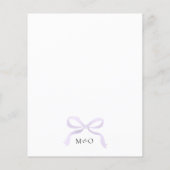 Papier MARIAGE de monogramme violet Élégant BUDGET (Dos)