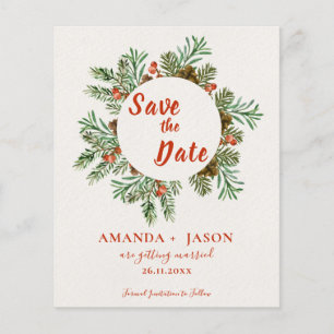 Papier Mariage de Noël des Berries rouges rustiques Sauve