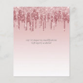 Papier Mariage de Parties scintillant à goutte d'or rose (Dos)