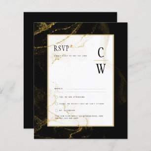 Papier Mariage de Parties scintillant Black Gold moderne 