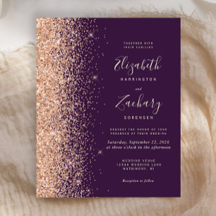 Papier Mariage de Parties scintillant Budget Dark Purple 