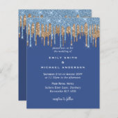 Papier Mariage de Parties scintillant de séchage en or bl (Devant / Derrière)