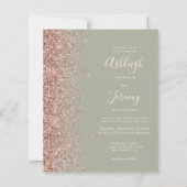 Papier Mariage de Parties scintillant d'or Rose Budget Sa (Devant)