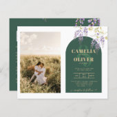 Papier Mariage de PHOTO tout-en-1 Budget Wisteria QR Code (Devant / Derrière)