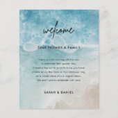 Papier Mariage de plage Bienvenue Timeline Itinéraire (Devant)