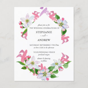 Papier Mariage de printemps à petit budget Fleurs roses e