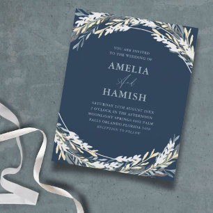 Papier Mariage de remplissage d'aquarelle bleu hiver Budg