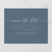 Papier Mariage de script bleu foncé minimal du budget Dat (Devant)