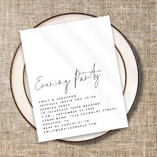 Papier MARIAGE de script BUDGET Invitation de soirée