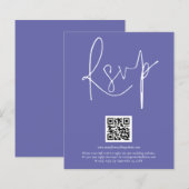 Papier Mariage de script de code QR budgétaire bleu RSVP (Devant / Derrière)