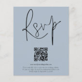 Papier Mariage de script de code QR budgétaire Dusty Blue (Devant)
