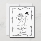 Papier MARIAGE de script de couple mignon tiré à la main (Dos)