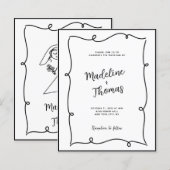 Papier MARIAGE de script de couple mignon tiré à la main (Devant / Derrière)