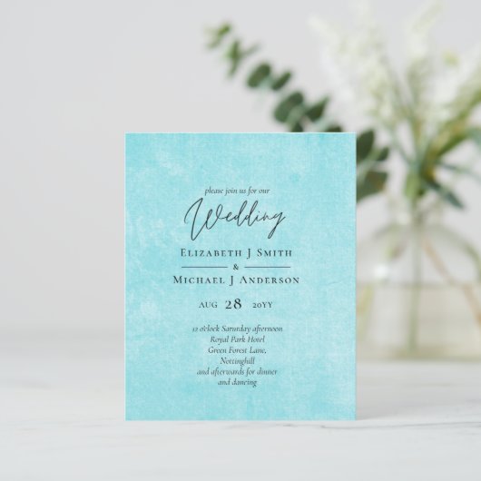 Papier MARIAGE de script jaune Turquoise BUDGET (Debout devant)