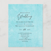 Papier MARIAGE de script jaune Turquoise BUDGET (Devant)