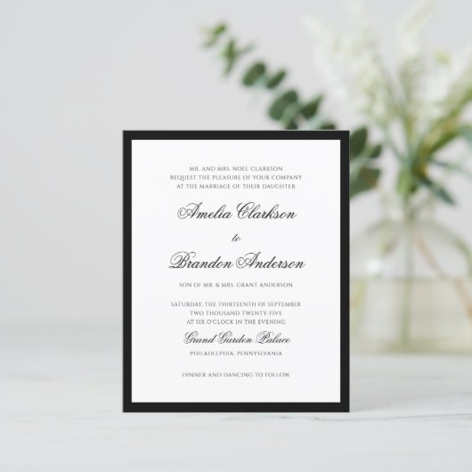 Papier MARIAGE de script photo noir et blanc BUDGET Class (Debout devant)