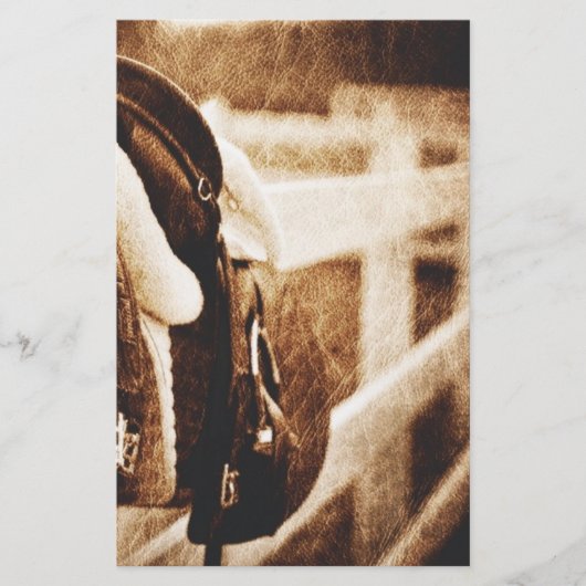 Papier Mariage de selle de cheval de cowboy rustique occi (Devant)