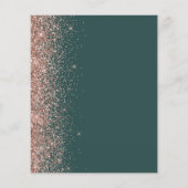 Papier Mariage de style écriture Rose Gold Vert foncé Bud (Dos)