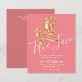 Papier MARIAGE de tendance BUDGET couleurs Vrai amour Ros (Devant / Derrière)