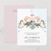 Papier Mariage de tortues de mer avec mariée et chambre (Devant / Derrière)