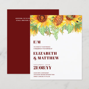 Papier Mariage de tournesol à faible budget