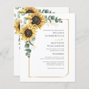 Papier Mariage de tournesol Eucalyptus Floral All-in-One