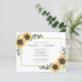 Papier Mariage de verdure de tournesol floral eucalyptus (Debout devant)