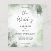 Papier Mariage d'éclaboussure d'or couleur verte de la tr (Devant)