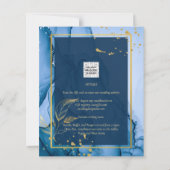 Papier Mariage d'encre d'alcool bleu LeahG® Navy (Dos)