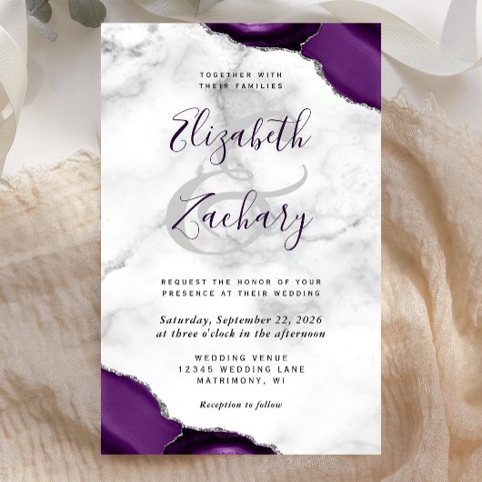 Papier Mariage des coins marbrés d'âge argenté Budget Pur