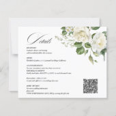 Papier Mariage détails code QR Floral Crème Eucalyptus (Devant)
