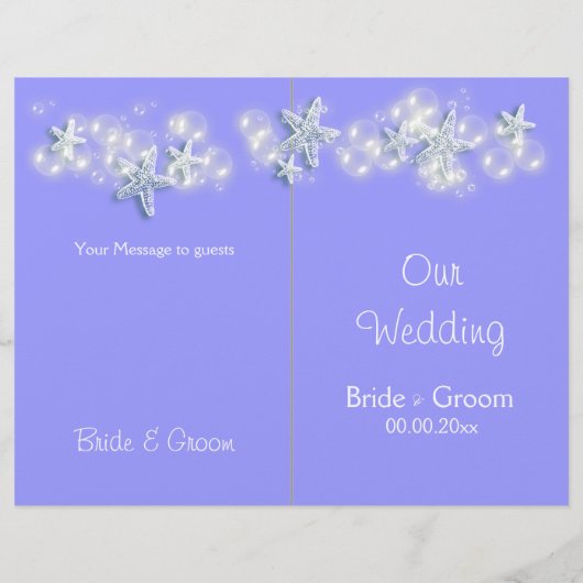 Papier Mariage d'étoiles de plage blanc violet (Dos)