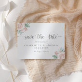 Papier Mariage d'Eucalyptus Floral Rose Vive Enregistrer