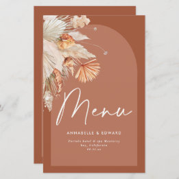 Papier Mariage d'herbe en terre cuite bohème moderne