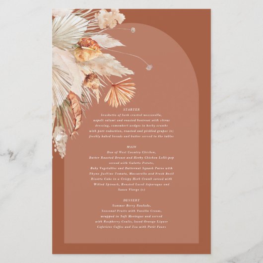 Papier Mariage d'herbe en terre cuite bohème moderne (Dos)