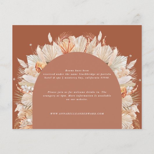 Papier Mariage d'herbe en terre cuite bohème moderne (Dos)