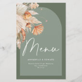 Papier Mariage d'herbe moderne Bohème Sage Green Pampas (Devant)