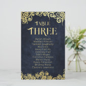 Papier Mariage D'Hiver Bleu Et Or Fleuri (Debout devant)