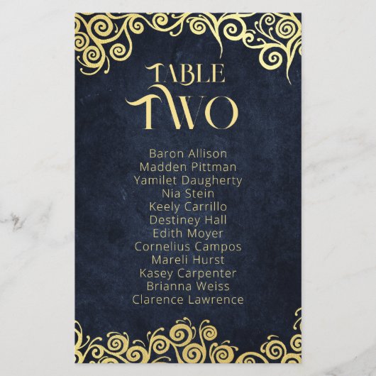 Papier Mariage D'Hiver Luxury Marine Bleu Et Or (Devant)