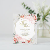 Papier Mariage d'hiver Photo Invitation Aquarelle Floral (Debout devant)