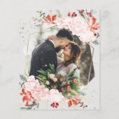 Papier Mariage d'hiver Photo Invitation Aquarelle Floral (Dos)