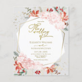 Papier Mariage d'hiver Photo Invitation Aquarelle Floral (Devant)