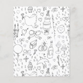 Papier Mariage d'illustrations de Doodle en noir et blanc (Dos)