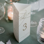 Papier Mariage d'ivoire d'or romantique triple numéro de<br><div class="desc">Ce mariage romantique en or et en ivoire triplé numéro de table est parfait pour un simple mariage. Le design classique moderne comprend des tourbillons fantaisistes et des fleurs fantaisistes avec une superbe élégante typographie de l'or en faux champagne. Personnalisez vos numéros de table mariage avec vos noms et votre...</div>